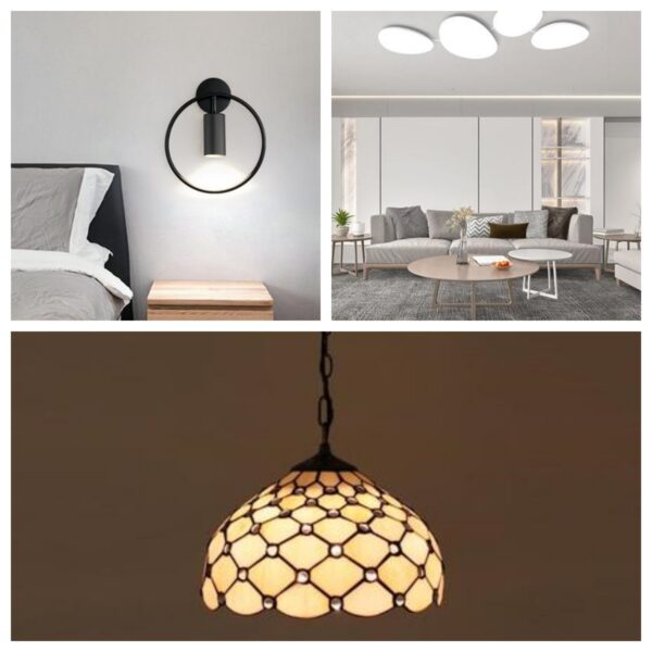 Lamps and lanterns: wall lamp, chandelier, ceiling lamp